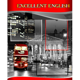 Стенд  Excellent English на английском языке в красно-серых тонах